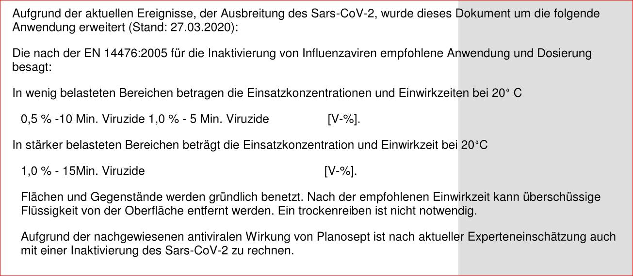 Flächendesinfektionsreiniger Planosept 10 Liter Konzentrat